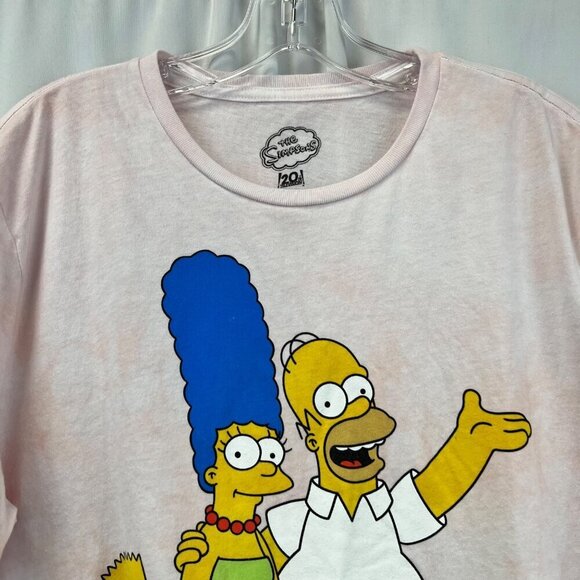 The Simpsons Women’s Short Sleeve Pink Tie Dye Graphic T-Shirt Size Large - Picture 3 of 9